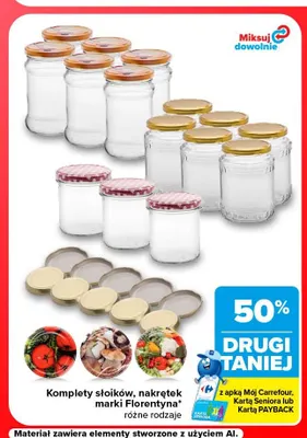 Komplety słoików, nakrętek Florentyna promocja w Carrefour Market