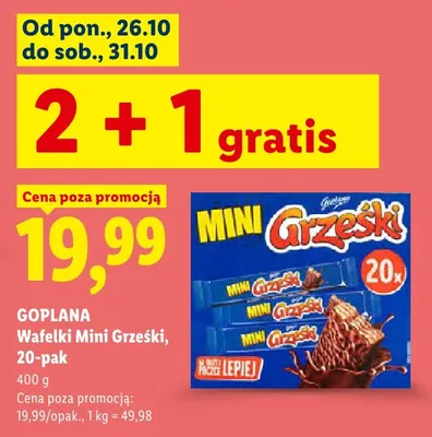 Wafelki Mini Grześki 20-pak promocja w Lidl