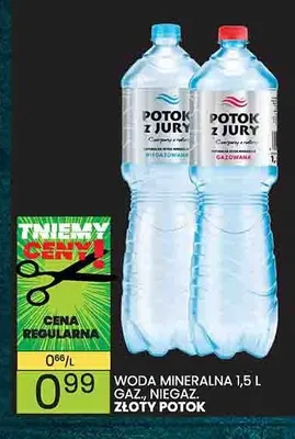 Woda mineralna gazowana Potok z Jury promocja w Wafelek