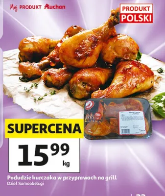 Podudzie kurczaka w przyprawach na grill promocja w Auchan