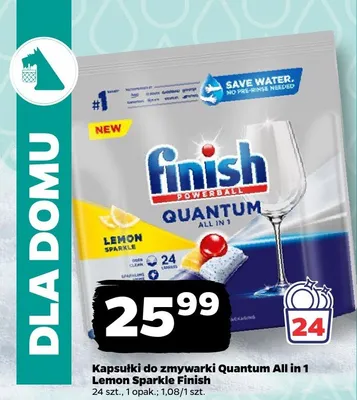 Kapsułki do zmywarki Quantum All in 1 Lemon Sparkle Finish promocja w Netto