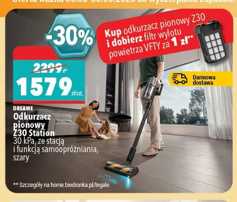 Odkurzacz pionowy Dreame Z30 Station promocja w Biedronka Home