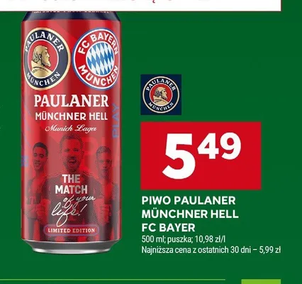 Piwo Paulaner Münchner Hell FC Bayer promocja w Stokrotka