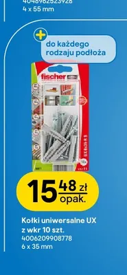 Kołki uniwersalne Ux z wkr 6x35 mm Fischer promocja w Castorama