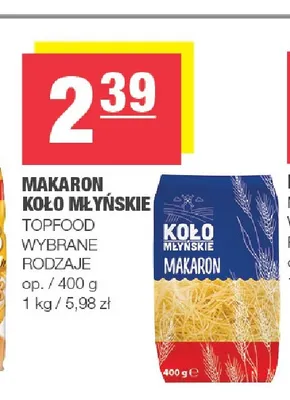 Makaron Koło Młyńskie Topfood promocja w SPAR