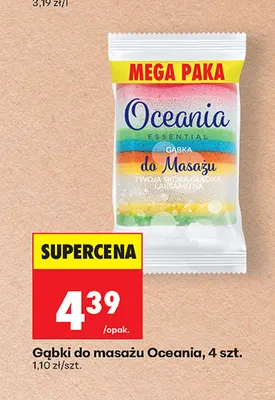 Gąbki do masażu Oceania 4-pak promocja w Biedronka