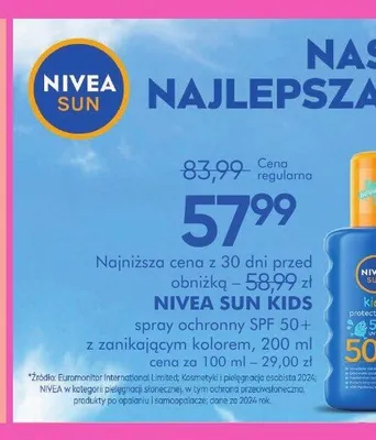 Spray ochronny dla dzieci Nivea Sun Kids SPF 50+ promocja w Super-Pharm