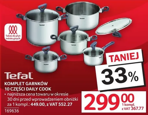 Komplet garnków 10 części Daily Cook Tefal promocja w Selgros