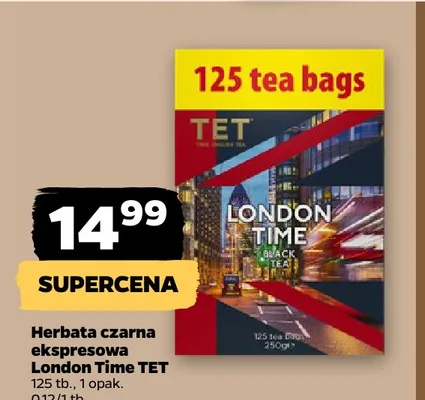 Herbata czarna ekspresowa London Time TET promocja w Netto