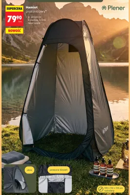 Namiot prysznicowy Plener 190x110x110cm promocja w Biedronka
