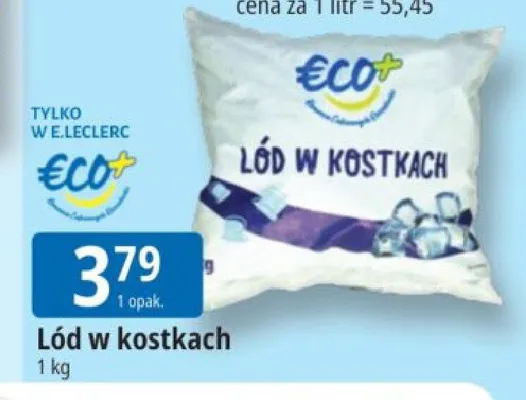 Lód w kostkach promocja w Leclerc