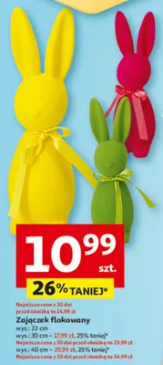 Zajączek flokowany wys.: 22 cm promocja w Auchan
