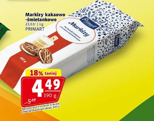 Markizy kakaowo-śmietankowe Primart promocja w Prim Market