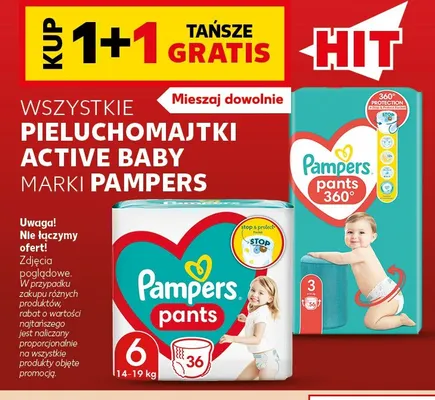 Pieluchomajtki Active Baby Pampers promocja w Kaufland