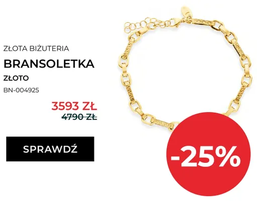 Złota biżuteria bransoletka złoto BN-004925 Briju promocja w Briju