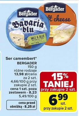 Ser camembert Bergader promocja w Carrefour Market