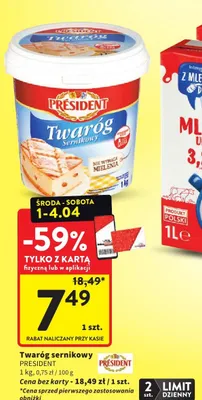 Twaróg sernikowy promocja w Intermarche