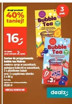 Zestaw do przygotowania bubble tea Mabroc Strawberry Green Tea promocja w Dealz