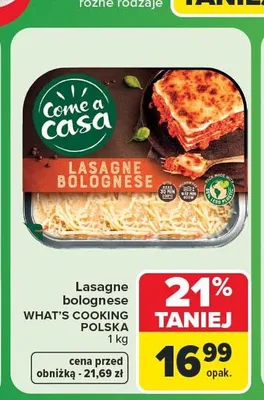 Lasagne bolognese Come a casa promocja w Carrefour