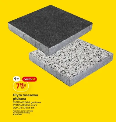 Płyta tarasowa płukana grafitowa promocja w Castorama