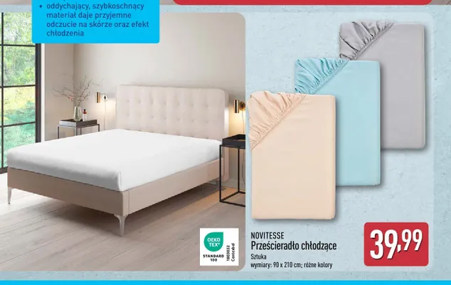 Prześcieradło chłodzące NOVITESSE 90x210 cm promocja w Aldi