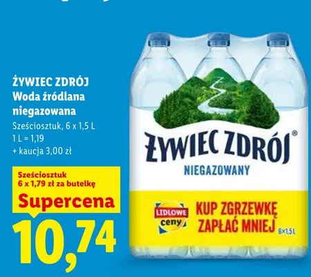 Woda źródlana niegazowana Żywiec Zdrój promocja w Lidl