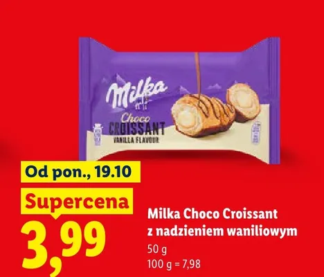 Rogalik Milka Choco Croissant z nadzieniem waniliowym promocja w Lidl