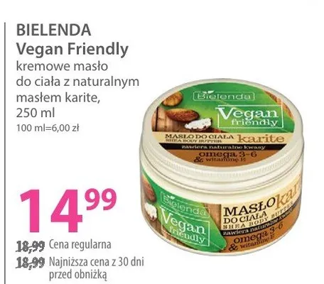 Kremowe masło do ciała z naturalnym masłem karite Vegan Friendly promocja w Hebe