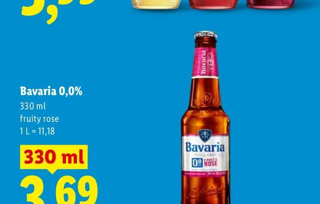 Piwo bezalkoholowe Bavaria fruity rose promocja w Lidl