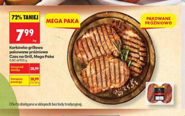 Karkówka grillowa pakowana próżniowo Czas na Grill Mega Paka promocja w Biedronka