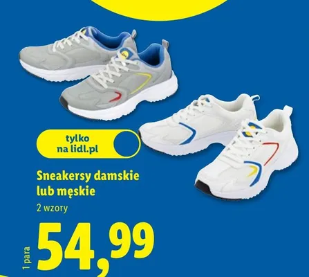 Sneakersy damskie lub męskie promocja w Lidl