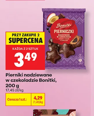 Pierniki nadziewane w czekoladzie Bonitki promocja w Biedronka