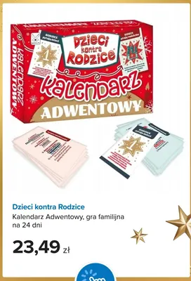 Kalendarz Adwentowy gra familijna na 24 dni Dzieci kontra Rodzice promocja w Smyk