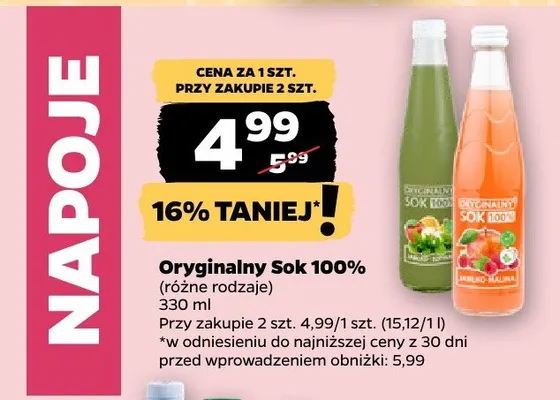 Sok 100% różne rodzaje promocja w Netto