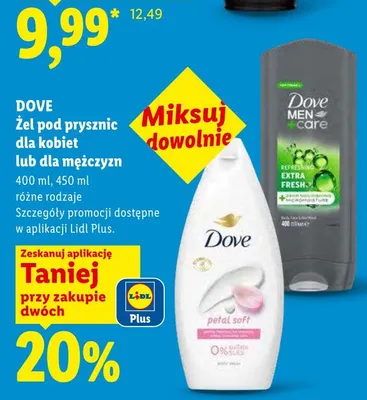Żel pod prysznic dla mężczyzn Dove Men+Care promocja w Lidl