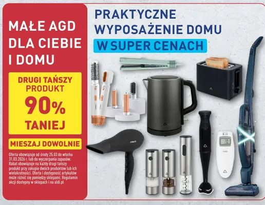 Małe AGD drugi produkt -90% promocja w Aldi