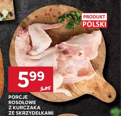 Porcje rosołowe z kurczaka ze skrzydełkami promocja w Stokrotka