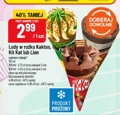 Lody w rożku Kaktus promocja w POLOmarket