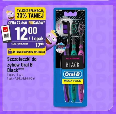 Szczoteczki do zębów Oral B Black 3-pak promocja w POLOmarket