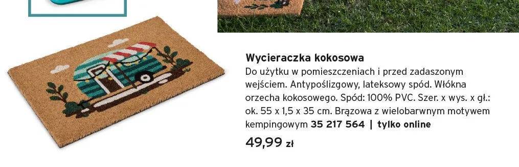 Wycieraczka kokosowa ok. 55x1,5x35 cm promocja w Tchibo
