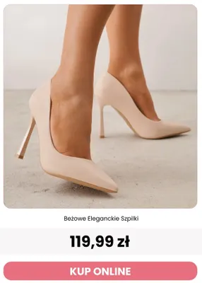Beżowe eleganckie szpilki Reneé promocja w Renee