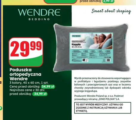 Poduszka ortopedyczna Wendre 40x60 cm promocja w Dino