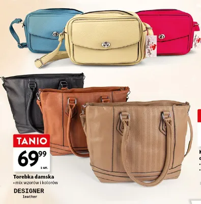 Torebka damska DESIGNER leather promocja w Intermarche