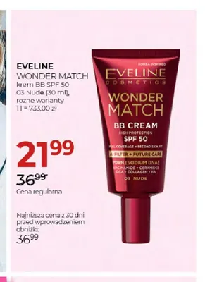 Krem BB SPF 50 03 Nude Eveline Wonder Match promocja w Drogerie Jawa