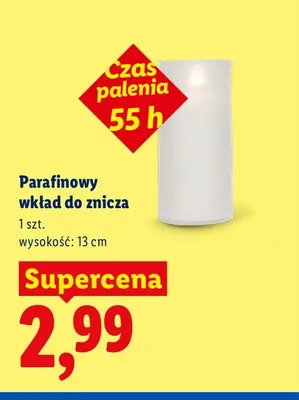 Parafinowy wkład do znicza promocja w Lidl