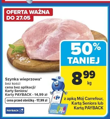 Szynka wieprzowa bez kości promocja w Carrefour