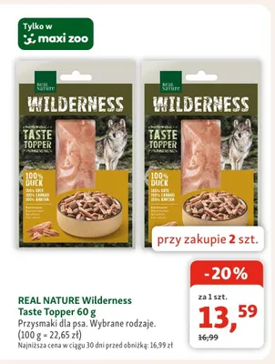 Przysmaki dla psa REAL NATURE Wilderness Taste Topper promocja w MAXI ZOO