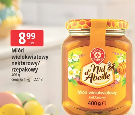 Miód wielokwiatowy nektarowy/rzepakowy promocja w Leclerc