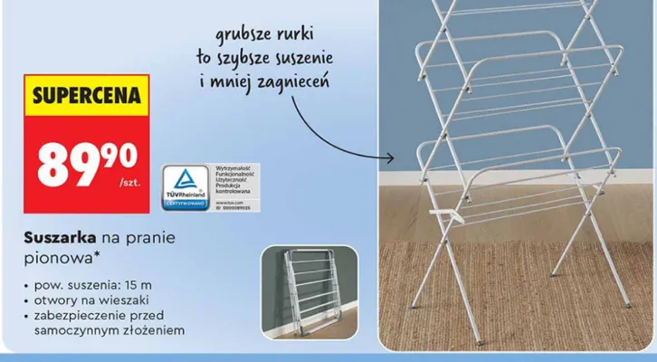 Suszarka na pranie pionowa promocja w Biedronka