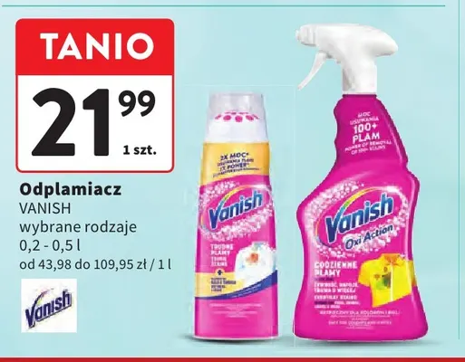 Odplamiacz w płynie Vanish Oxi Action promocja w Intermarche